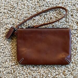Coach Brown Leather Wristlet